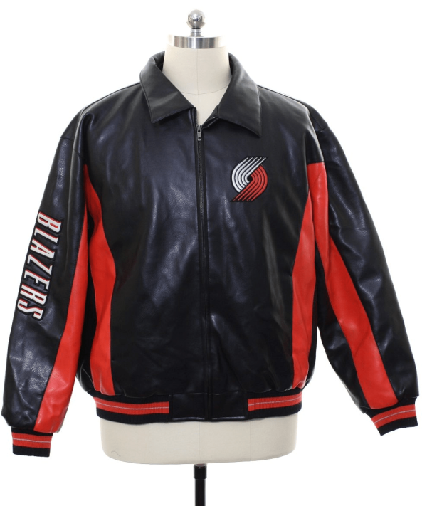 1990's Portland Printed Nbs Carl Black Leather Jacket