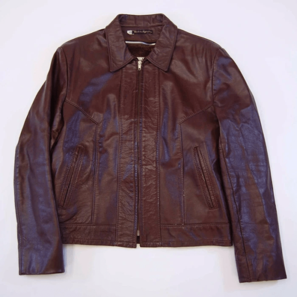 70’s Cafe Racer Brown Leather Jacket