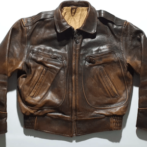 70s Worn Biker Brown Leather Jacket