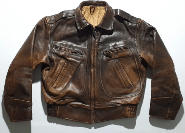 70s Worn Biker Brown Leather Jacket
