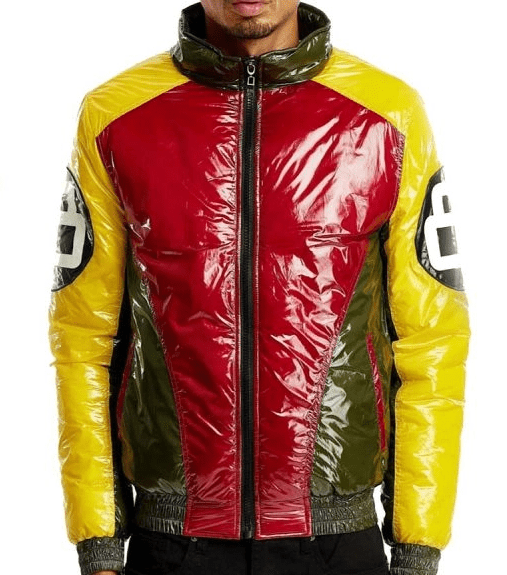 8 Ball Bubble Bomber Yellow & Red Vintage Parachute Jacket