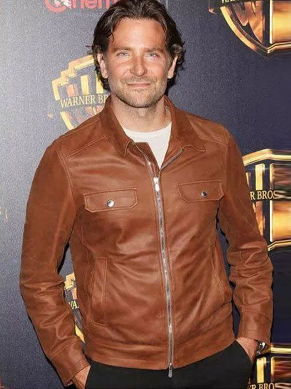 A Star Is Born Bradley Cooper Brown Leather Jacket