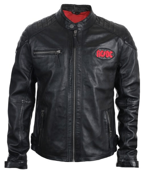 ACDC Black Biker Leather Jacket
