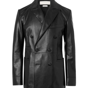 Alexander Mcqueen Slim-fit Double-breasted Leather Blazer