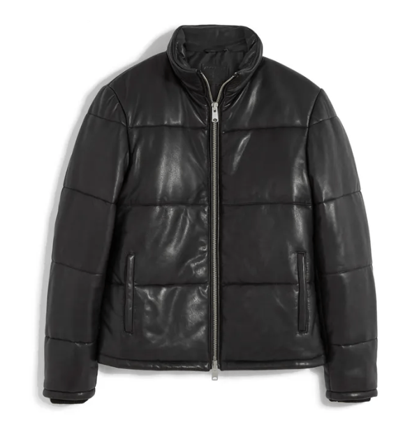 Allsaints Coronet Black Puffer Leather Jacket
