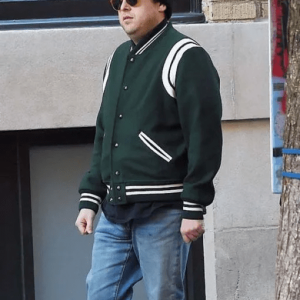 American Actor Jonah Hill Varsity Green Jacket