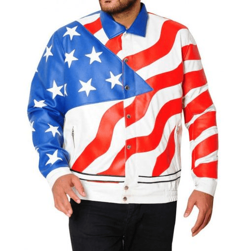 American Flag Robert Matthew Vanilla Ice Leather Jacket