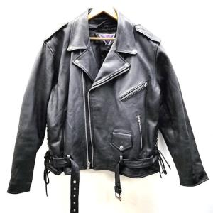 American Mob Biker Black Leather Jacket
