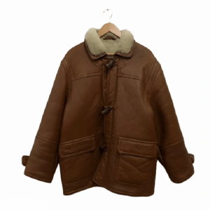 Amry Mink B-3 Military Fur Brown Leather Jacket