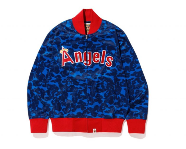 Angels BAPE X Mitchell Ness MLB Blue Varsity Jacket