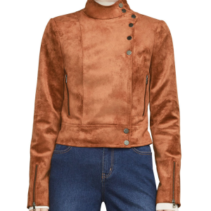 Juliana Harkavy Arrow Season 6 Dinah Drake Suede Leather Jacket