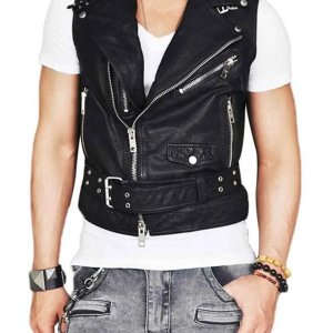 Asymmetrical Leather Vest