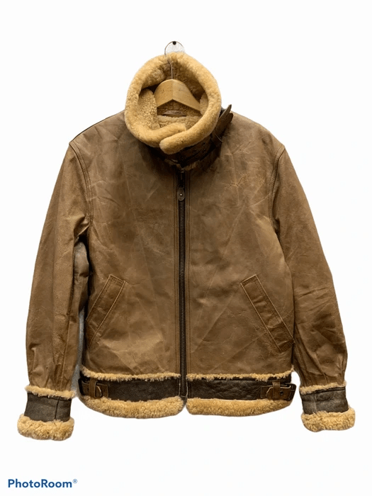 Authentic Avirex Shearling Brown Leather Jacket