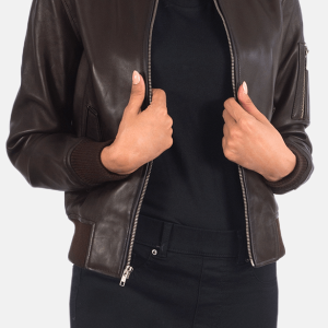 Ava Ma-1 Brown Bomber Leather Jacket