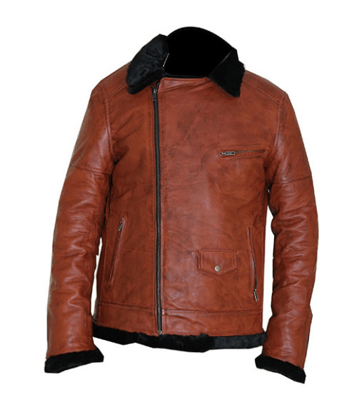 Aviator B3 Warm Bomber Brown Leather Jacket