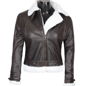 Aviator Brown Shearling Leather Jacket