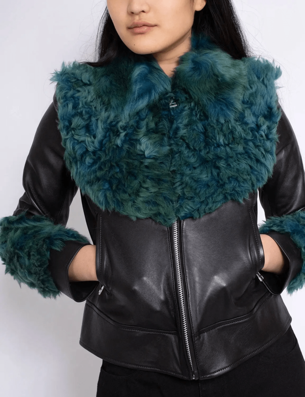 Aviator Shearling Fur Leather Jacket
