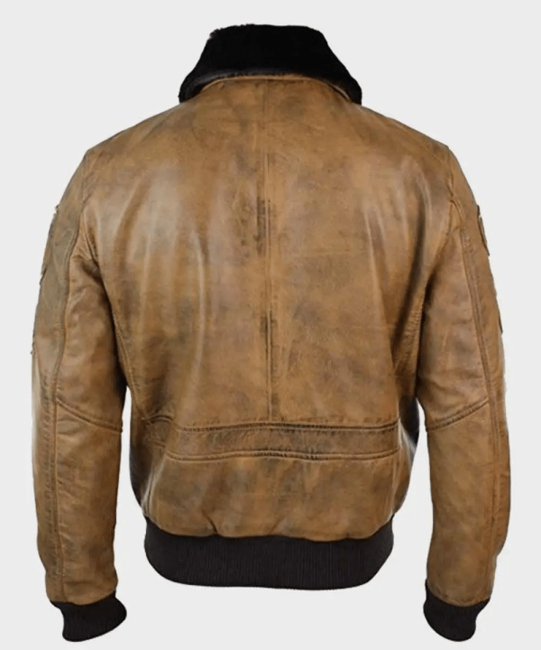 Aviator Vintage Leather Jacket - Image 4