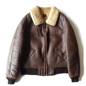 Avirex B6 Sheep Skin Bomber Brown Leather Jacket
