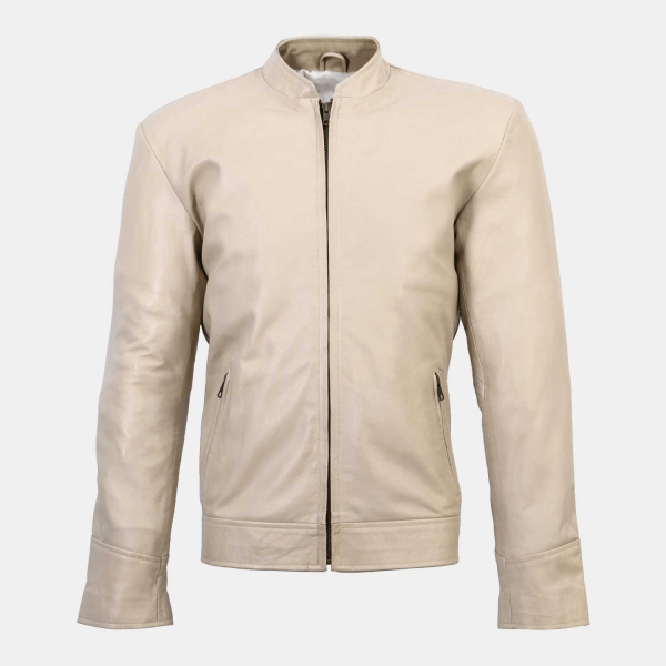 Baltoro Beige Leather Jacket