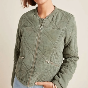 Behind Her Eyes Louise Quilted Bomber Cotton Jacket