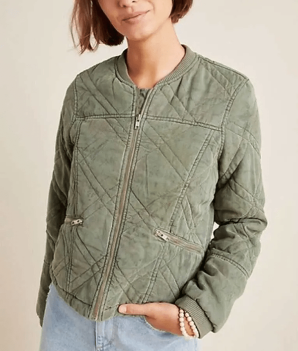 Behind Her Eyes Louise Quilted Bomber Cotton Jacket