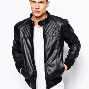 Bench Black Biker Jacket Leather