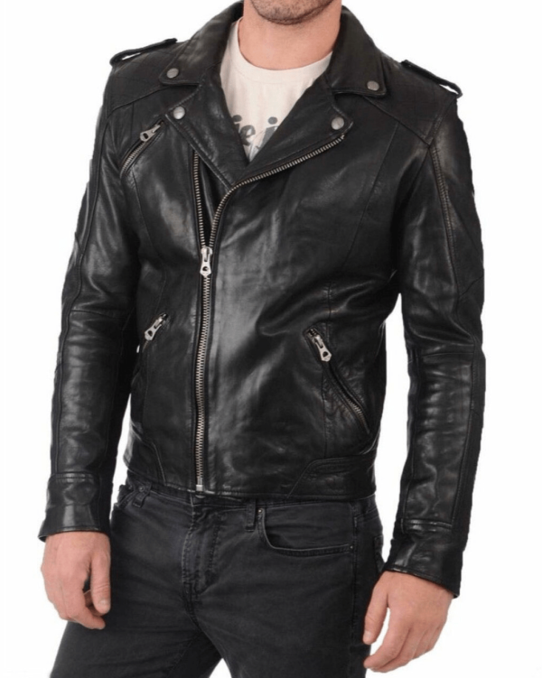 Biker Style Motorbike Leather Jacket