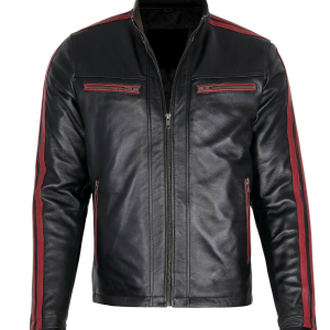 Black Biker Style Leather Jacket