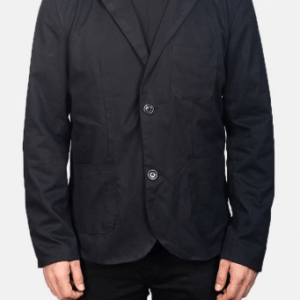 Borges Stylish Black Cotton Blazer