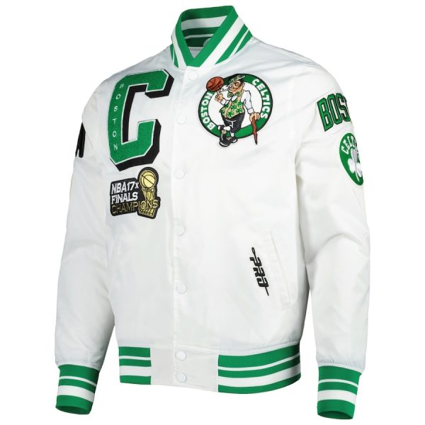 Boston Celtics Pro Standard White Capsule Satin Jacket