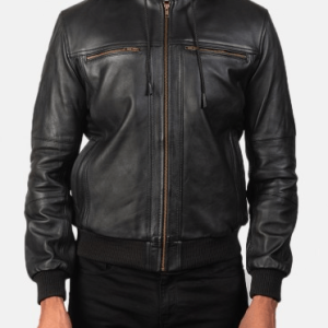 Bouncer Biz Blacks Bomber Leather Jacket