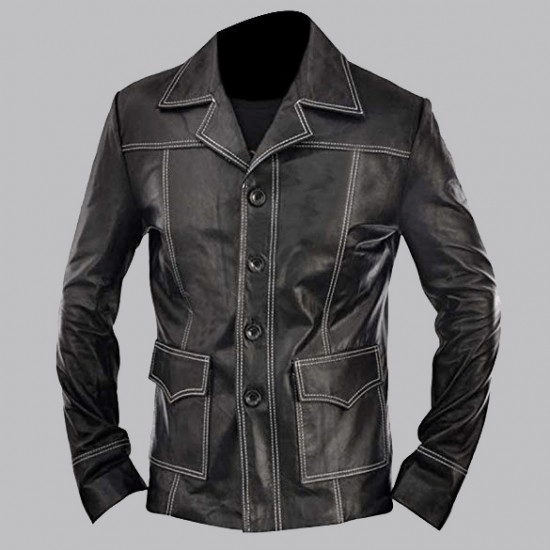 Brad Pitt Inspired Fight Club Leather Jacket