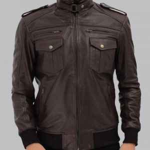 Brian Bomber Dark Brown Leather Jacket