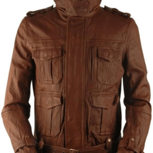Brown Biker Leather Jacket