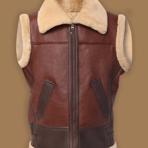 Brown Shearling Brown Leather Vest