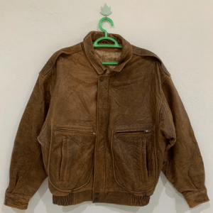 Brown Vintage Bomber Leather Jacket