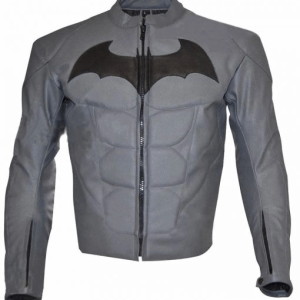 Bruce Wayne Batman Arkham Knight Grey Leather Jacket