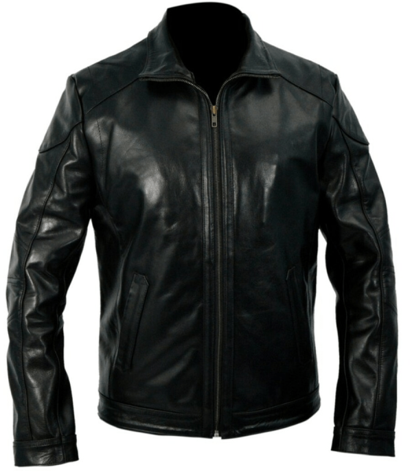 Bruce Willis Frank Moses Black Leather Jacket