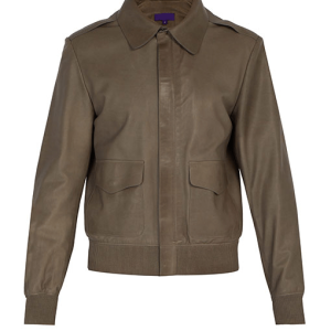 Butter Green Aviator Bomber Leather Jacket