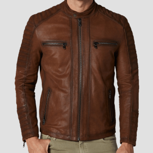 Cafe Racer Distressed Leather Jacket
