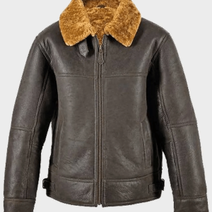 Cafe Racer Shearling Leather Jacket