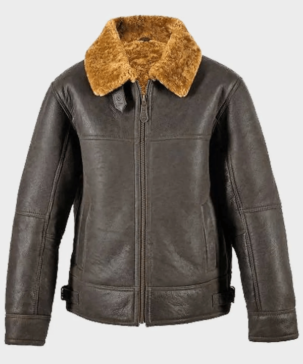 Cafe Racer Shearling Leather Jacket