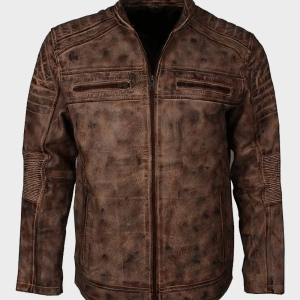 Cafe Racer Vintage Distressed Leather Jacket