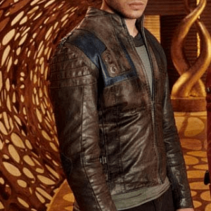 Cameron Cuffe Seg El Krypton Brown Leather Jacket