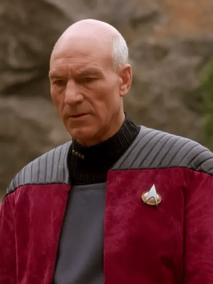 Captain Picard Star Trek Next Generation Red Suede Leather Jacket