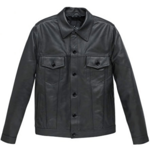 Casual Shirt Style Leather Jacket
