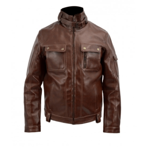 Chad Gangsters Kingdom Spade IV Brown Leather Jacket