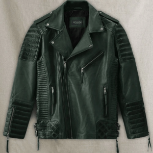 Charles Burnt Green Vintage Racing Leather Jackets