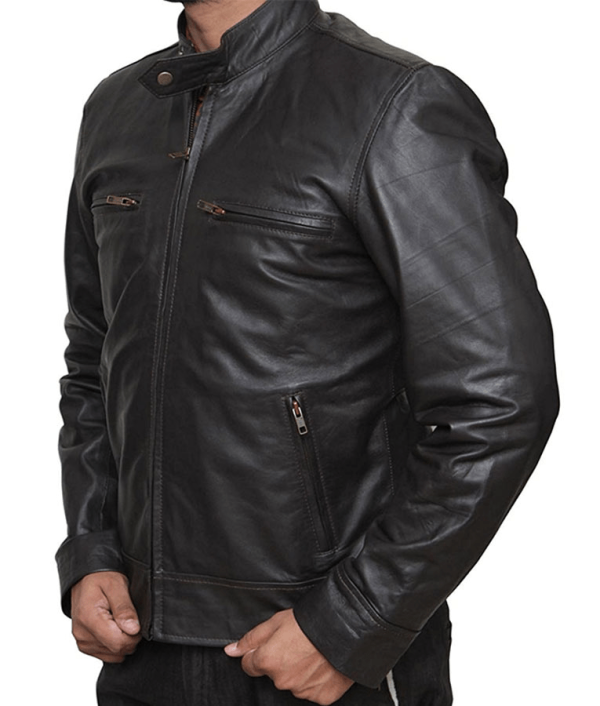 Chicago Pd Cafe Racer Leather Jacket - Image 2
